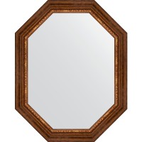Зеркало Evoform Octagon 76x96 в багетной раме - Римская бронза 88 мм