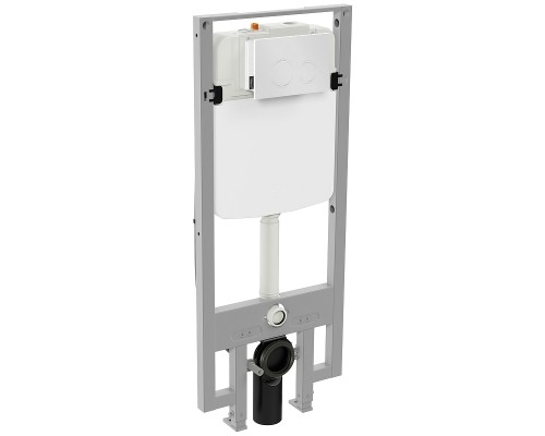 Комплект унитаза биде с инсталляцией Jacob Delafon Seine с сиденьем Микролифт и Белой глянцевой клавишей смыва