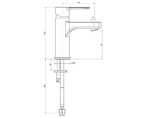 Смеситель для раковины Kerama Marazzi Sonata P4YO205ZNKM Черный матовый