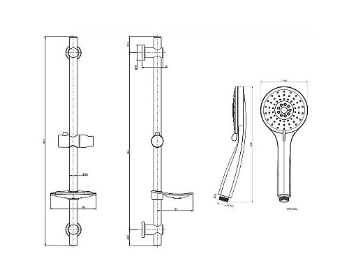 Душевой гарнитур Kerama Marazzi Sonata P4YO121KM Черный матовый
