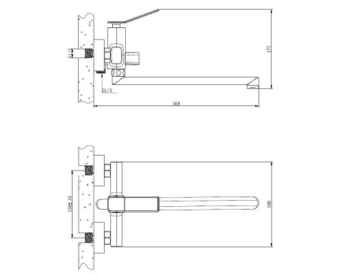 Смеситель для ванны Belz B618 B22618 универсальный Хром