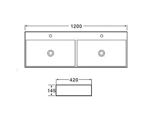 Раковина SantiLine 120 SL-2114 двойная Белая Раковина SantiLine 120 SL-2114 двойная Белая