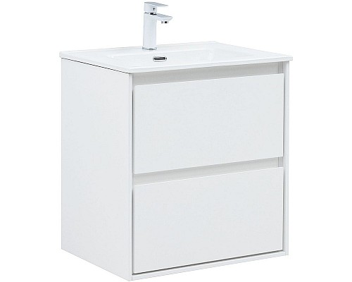 Тумба под раковину Aquanet Милан 60 336367 подвесная Белый глянец