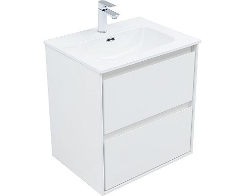 Тумба под раковину Aquanet Милан 60 336367 подвесная Белый глянец
