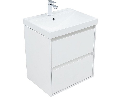 Тумба под раковину Aquanet Милан 60 336367 подвесная Белый глянец