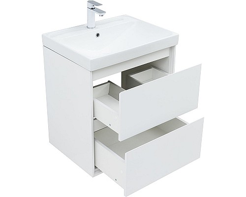 Тумба под раковину Aquanet Милан 60 336367 подвесная Белый глянец