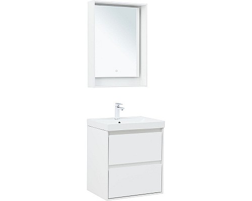 Тумба под раковину Aquanet Милан 60 336367 подвесная Белый глянец