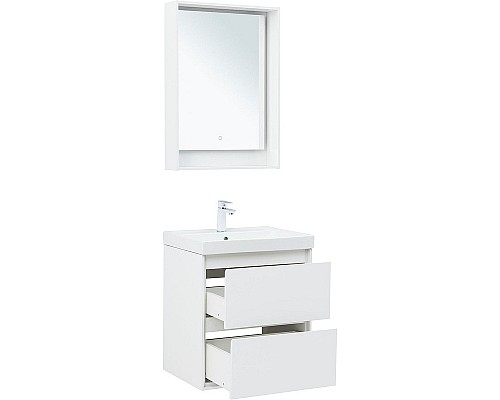 Тумба под раковину Aquanet Милан 60 336367 подвесная Белый глянец