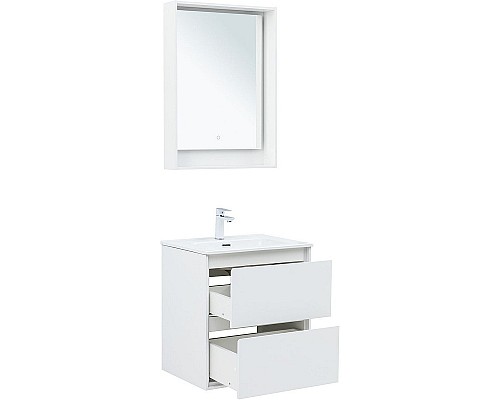Тумба под раковину Aquanet Милан 60 336367 подвесная Белый глянец