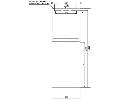 Зеркало Aquanet Милан 70 336391 с подсветкой Белый глянец с сенсорным выключателем