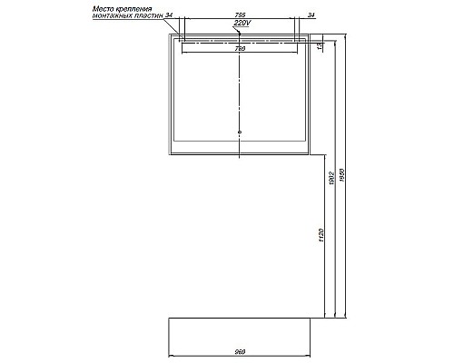 Зеркало Aquanet Милан 100 306372 с подсветкой Белый глянец с сенсорным выключателем