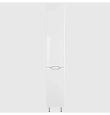 Шкаф пенал Style Line Марелла 30 L Люкс Plus СС-00002428 с бельевой корзиной Белый глянец антискрейтч