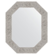 Зеркало Evoform Polygon 76х61 в багетной раме - Волна хром 90 мм