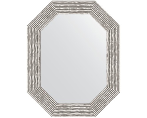 Зеркало Evoform Polygon 76х61 в багетной раме - Волна хром 90 мм