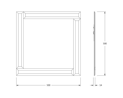 Зеркало Evoform Style 50x50 BY 0825 с зеркальным обрамлением - цвет Графит