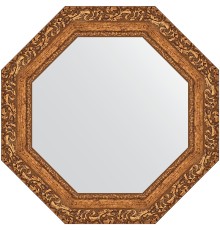 Зеркало Evoform Octagon 60х60 в багетной раме - Виньетка бронзовая 85 мм