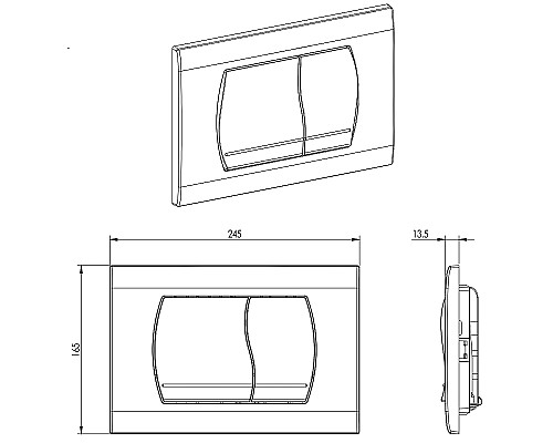Клавиша смыва Aquatek KDI-0000047 Хром глянец