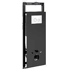 Инсталляция WasserKRAFT Salm 27TLT.010.ME.BL.WH01 для унитаза Черное стекло с Белой клавишей смыва
