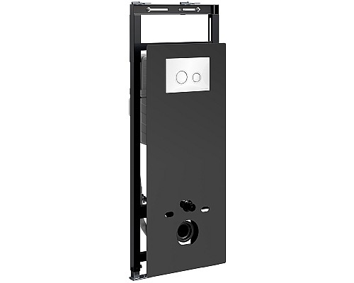 Инсталляция WasserKRAFT Salm 27TLT.010.ME.BL.WH01 для унитаза Черное стекло с Белой клавишей смыва