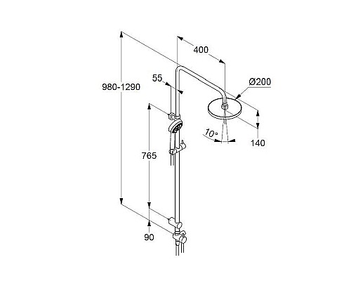 Душевая система Kludi Logo 6809305-00 Хром
