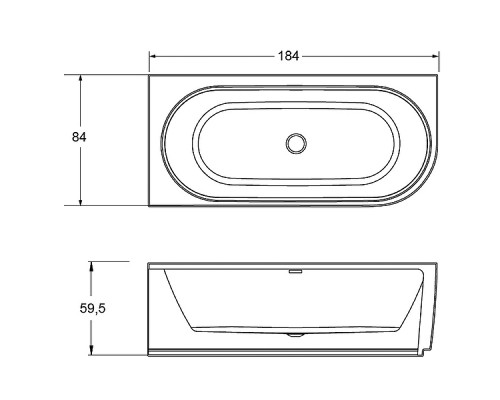 Акриловая ванна Riho Desire 184x84 (BD0500500000000) R без гидромассажа