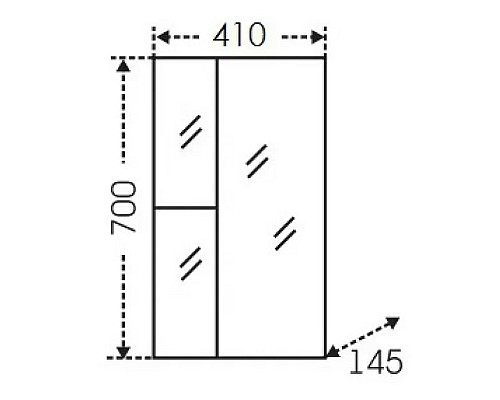 Зеркальный шкаф СанТа Ника 40 L 101080 Белый