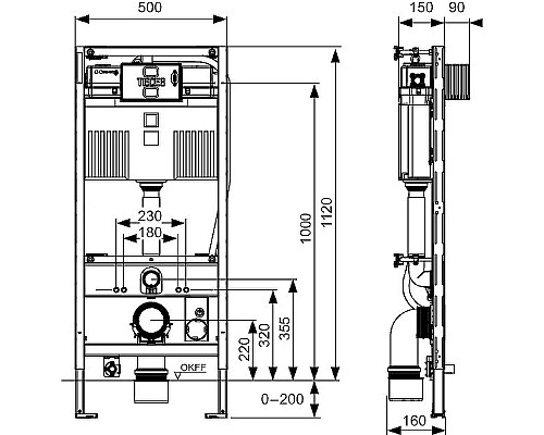Инсталляция Tece Profil 9300344 для унитаза Toto Neorest без кнопки смыва