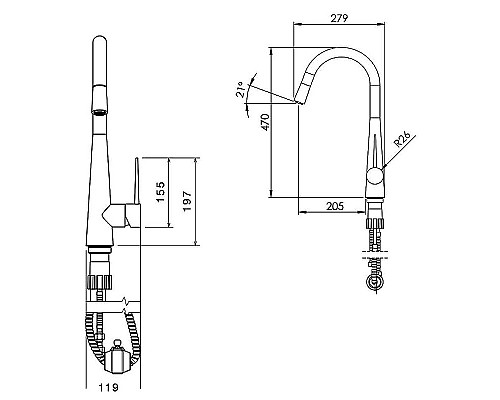 Смеситель для кухни Shouder Iten 0300613 Синий