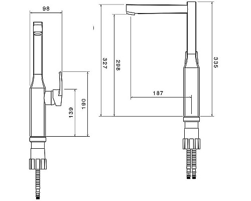 Смеситель для кухни Shouder Unique Plus 0180516 Слоновая кость Золото