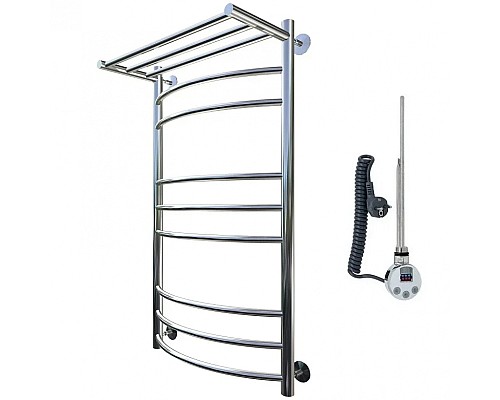 Электрический полотенцесушитель Тругор Приоритет 3 элТЭН 100x50 с полкой Хром