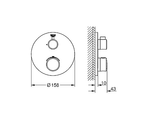 Смеситель для душа Grohe Grohtherm 24075000 с термостатом Хром