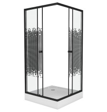 Душевой уголок Niagara Eco 80х80 NG-008-14Q Black профиль Черный стекло с рисунком