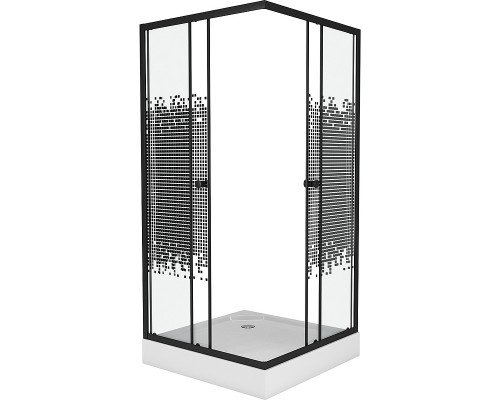 Душевой уголок Niagara Eco 80х80 NG-008-14Q Black профиль Черный стекло с рисунком