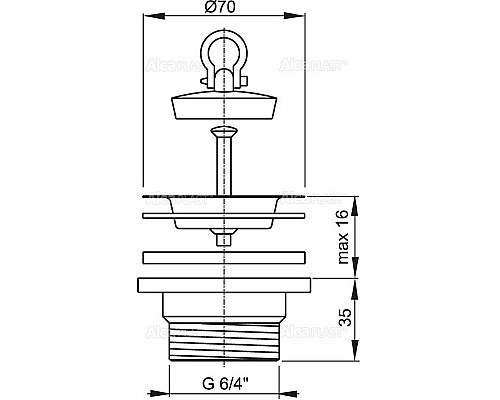 Выпуск для кухонной мойки Alcaplast A33 Нержавеющая сталь