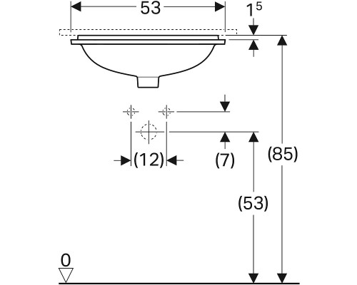 Раковина Geberit VariForm 53 500.760.01.2 Белая