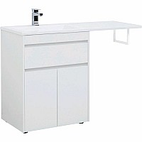 Тумба с раковиной Aquanet Токио 130 L 239215 Белая