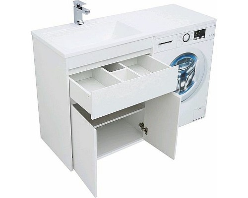 Тумба с раковиной Aquanet Токио 130 L 239215 Белая