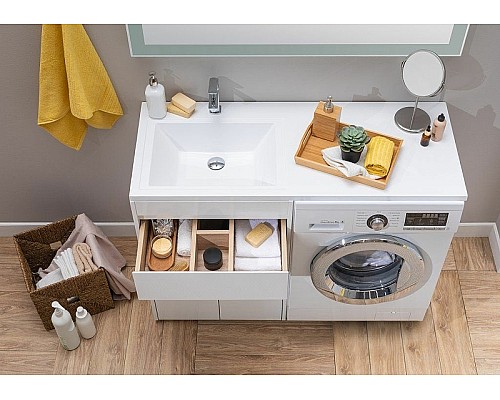 Тумба с раковиной Aquanet Токио 130 L 239215 Белая