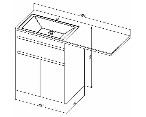 Тумба с раковиной Aquanet Токио 130 L 239215 Белая