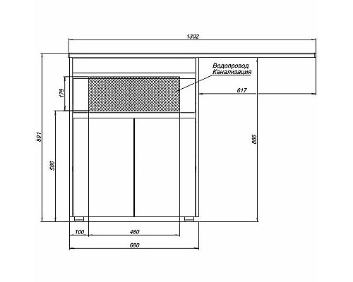 Тумба с раковиной Aquanet Токио 130 L 239215 Белая