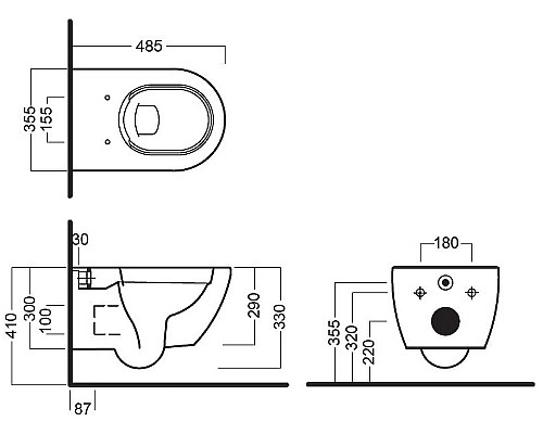 Унитаз Hatria Fusion Y1XQ01 подвесной без сиденья
