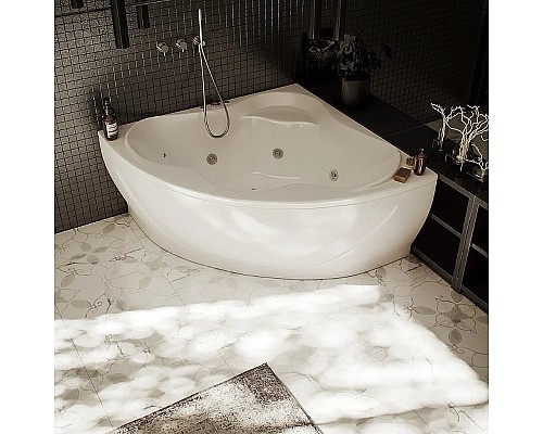 Акриловая ванна Aquatek Галатея 135х135 GAL135-0000022 без гидромассажа с фронтальной панелью с каркасом (разборный) со слив-переливом