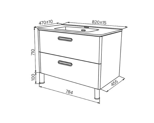 Тумба с раковиной Iddis Brick 80 BRI80WFi95K Белая