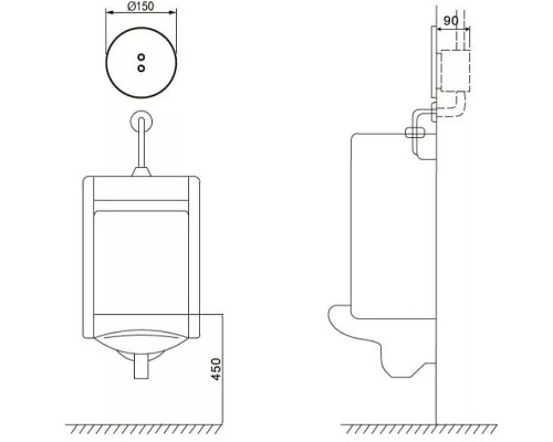 Клавиша смыва Nofer 07280.B для писсуара Хром