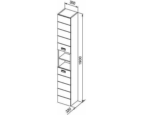 Шкаф пенал Aquanet Доминика 35 R 170802 Белый