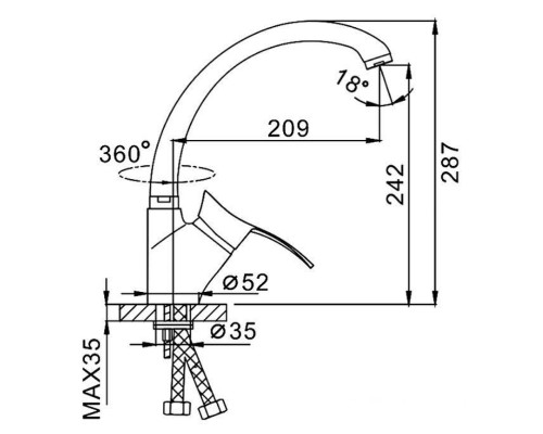 Смеситель для кухни Frap F4101-13 Красный