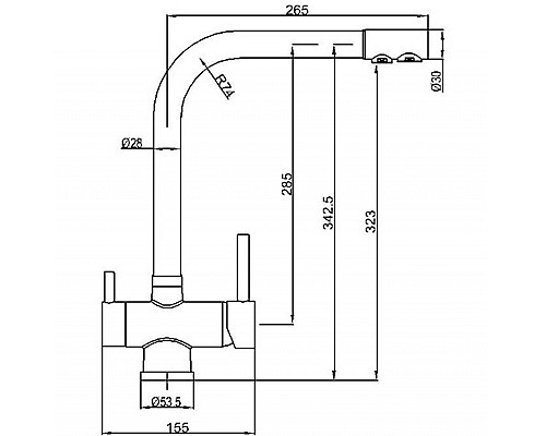 Смеситель для кухни ZorG Sanitary ZR 348 YF BLACK Черный матовый
