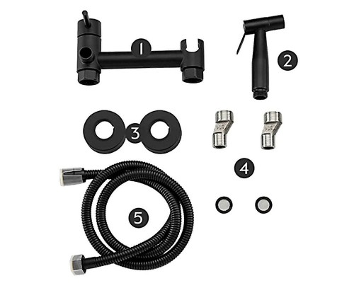 Гигиенический душ со смесителем Frap F7503-6 Черный матовый