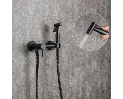 Гигиенический душ со смесителем Frap F7503-6 Черный матовый