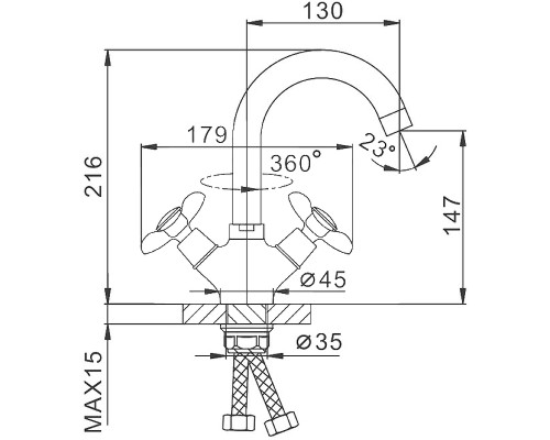 Смеситель для раковины Frap H731 F13731-B Хром